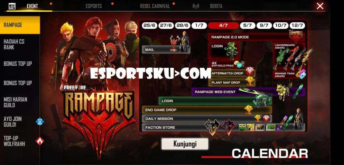 Cara Mudah Mendapatkan Token Rampage Free Fire Ff Esportsku