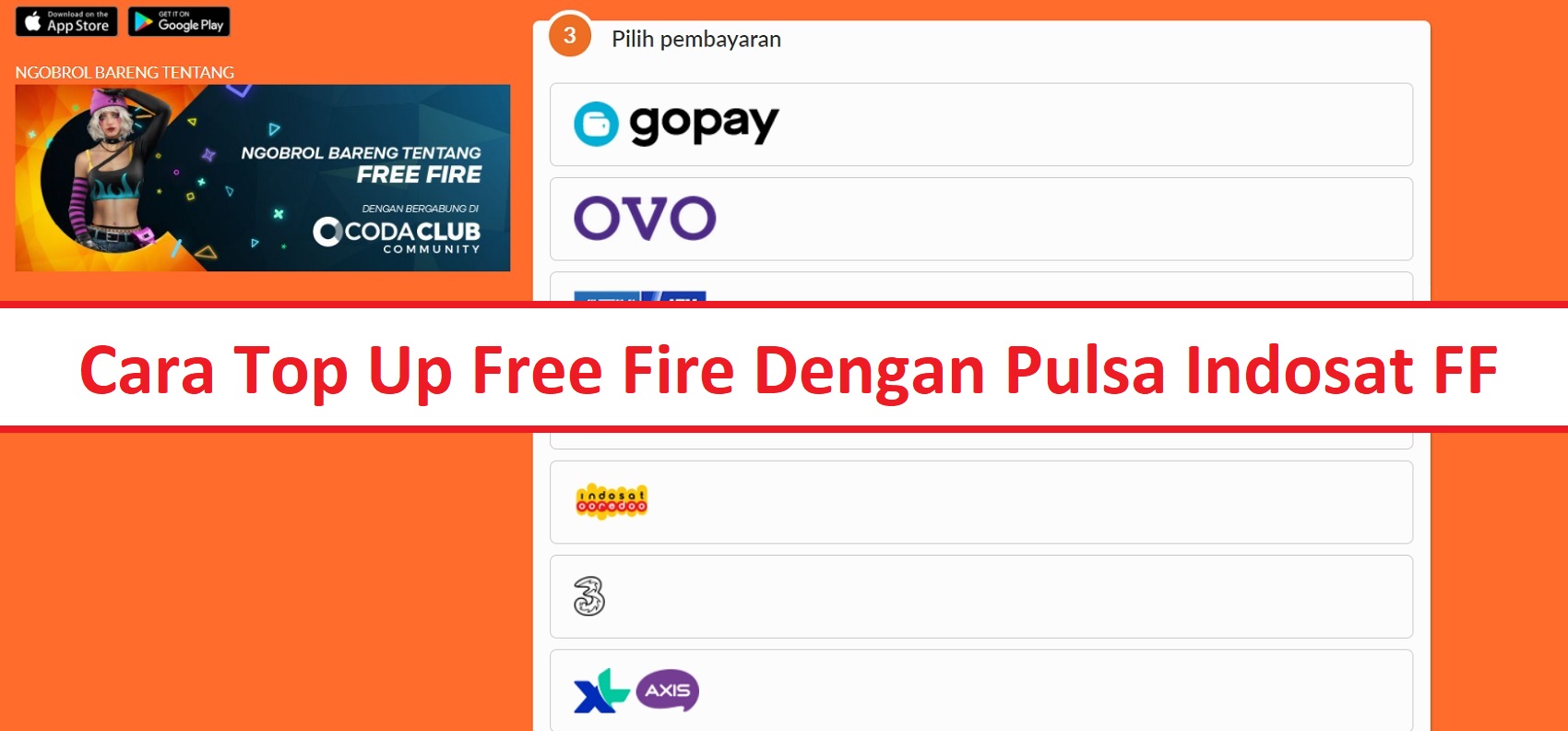 Cara Top Up Diamond Free Fire FF Dengan Pulsa Indosat Esportsku