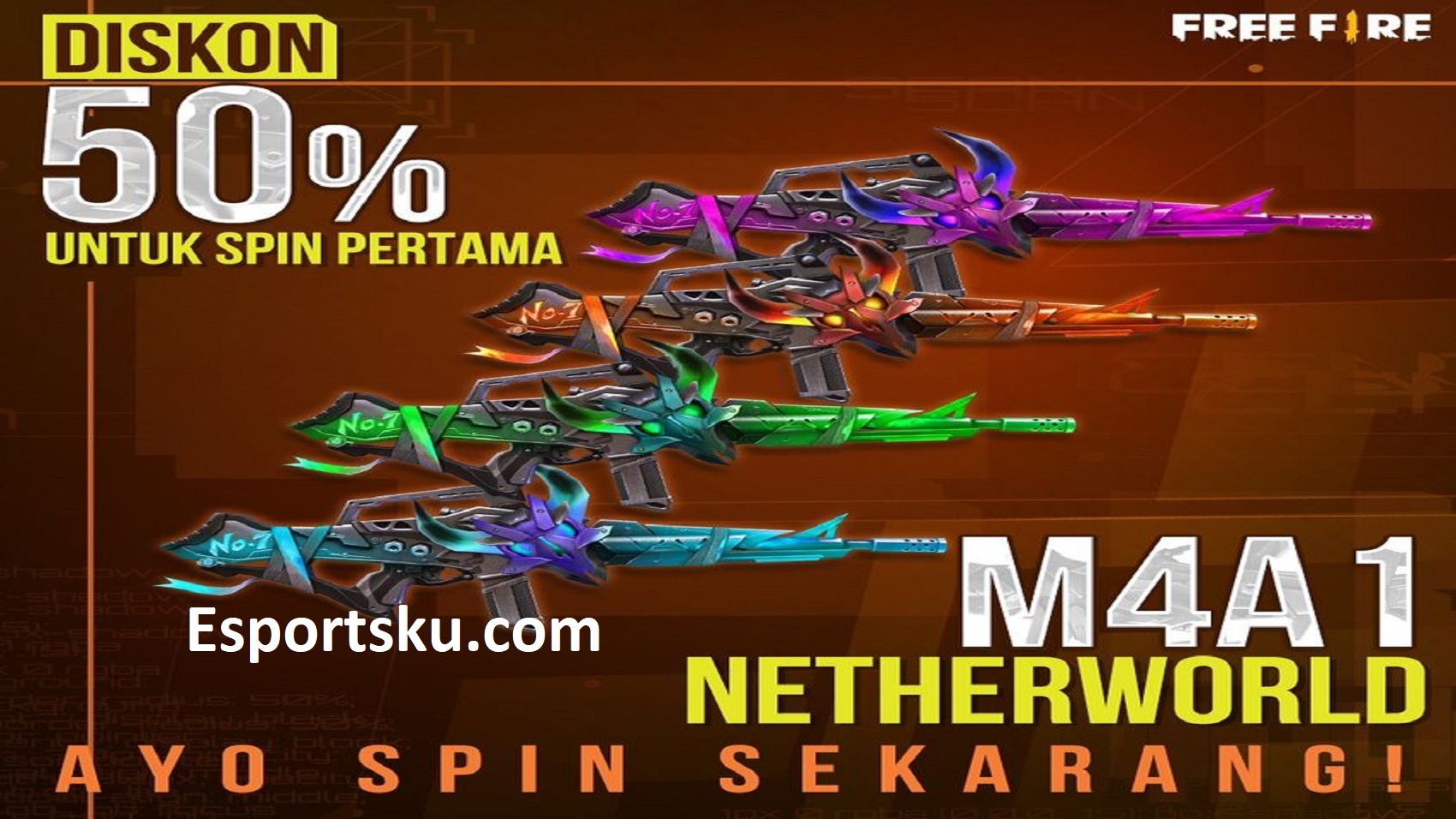 Diskon Spin Incubator M4A1 Netherworld Free Fire FF Esportsku