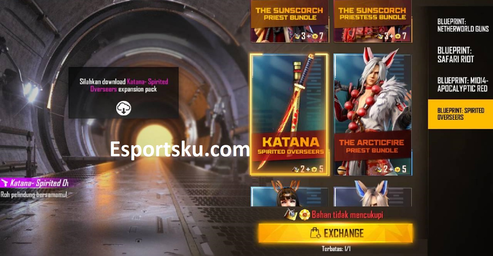 Skin Katana Lobby Ff Ada Di Incubator Free Fire Esportsku