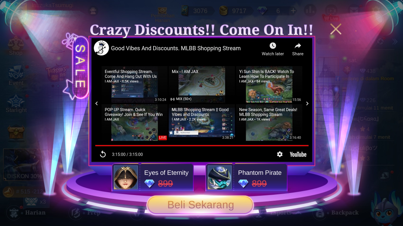 Cara Ikutan Event Crazy Discount Mobile Legends ML Esportsku