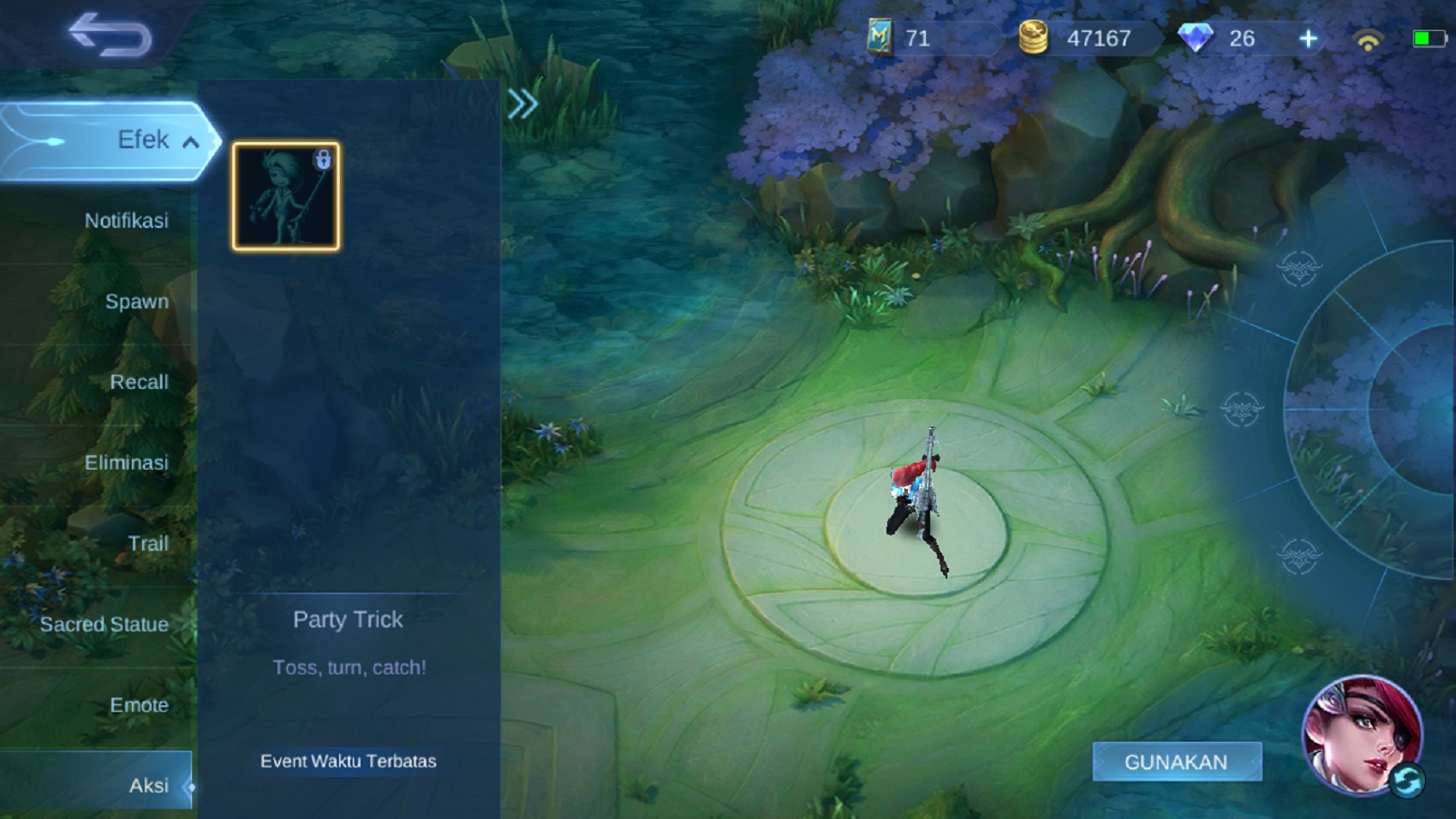 Cara Mendapatkan Action Lesley Party Trick Mobile Legends ML Esportsku