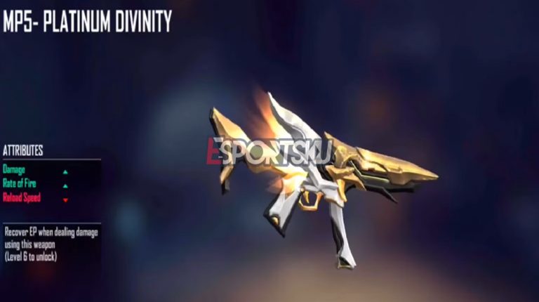 Perubahan Evolution MP5 Platinum Divinity Free Fire FF Esportsku