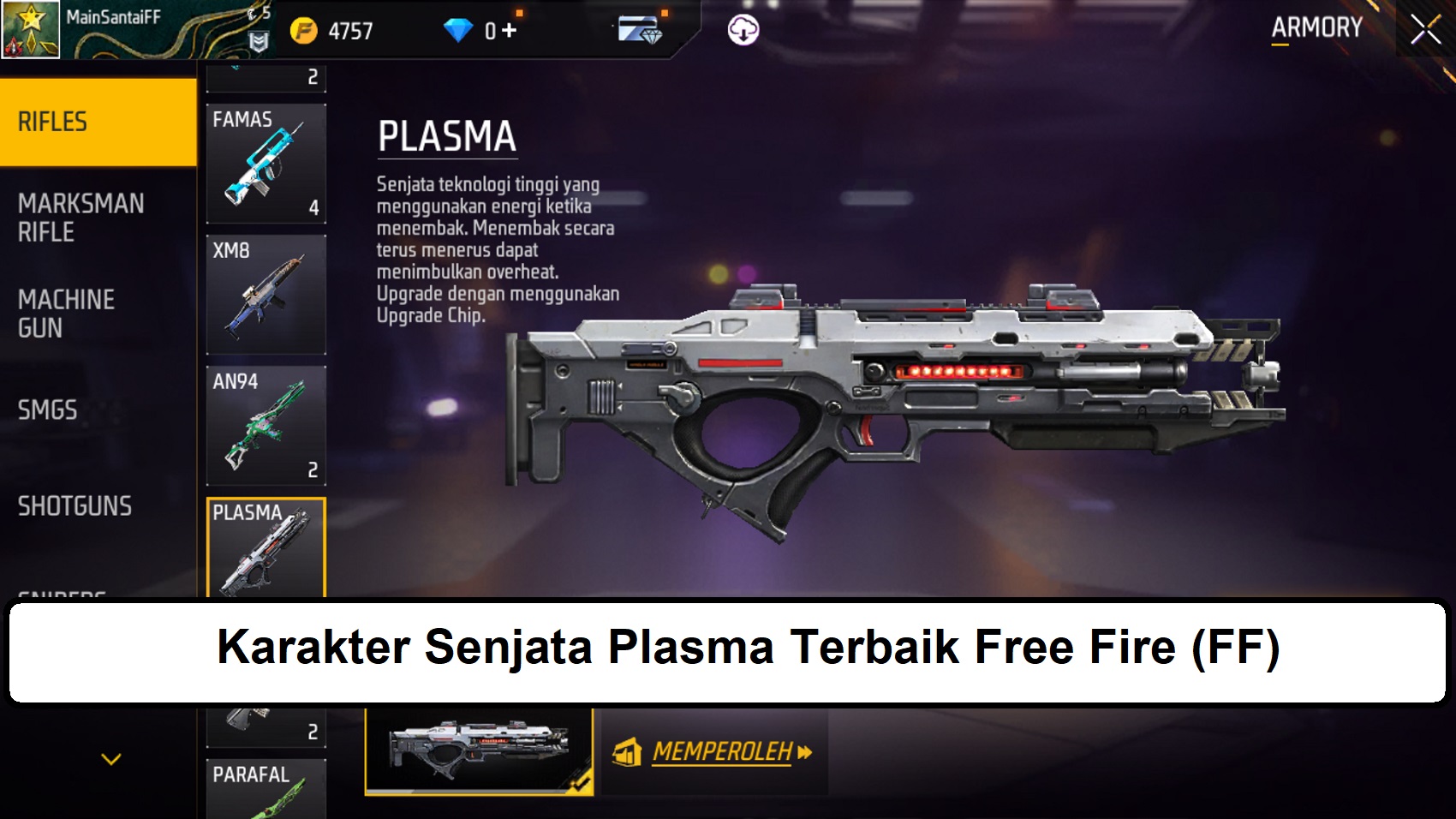 Karakter Senjata Plasma Terbaik Free Fire Ff Esportsku