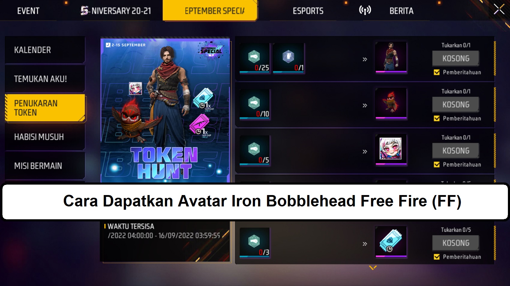 Cara Dapatkan Avatar Iron Bobblehead Free Fire Ff Esportsku