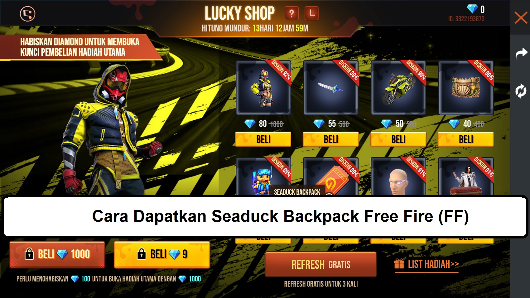 Cara Dapatkan Seaduck Backpack Free Fire Ff Esportsku