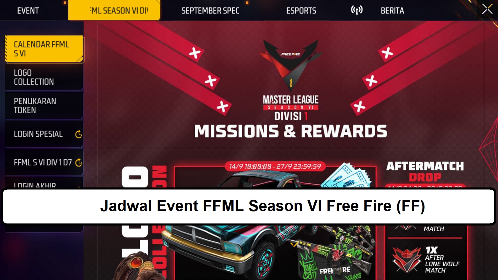 Jadwal Event FFML Season VI Free Fire FF Esportsku