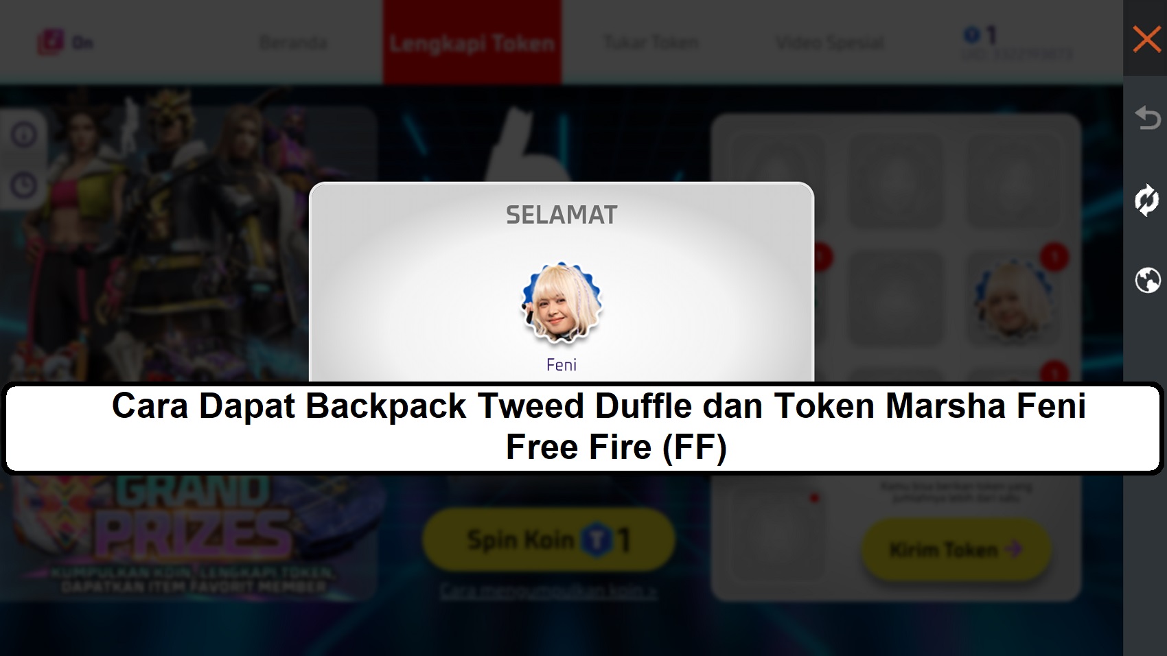 Cara Dapat Backpack Tweed Duffle Dan Token Marsha Feni Free Fire FF