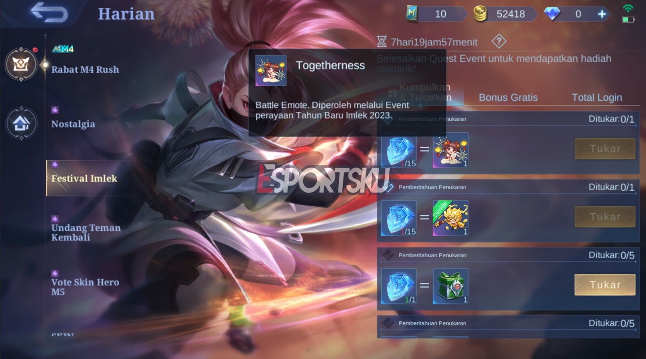 Cara Dapatkan Battle Emote Togetherness Mobile Legends ML Esportsku