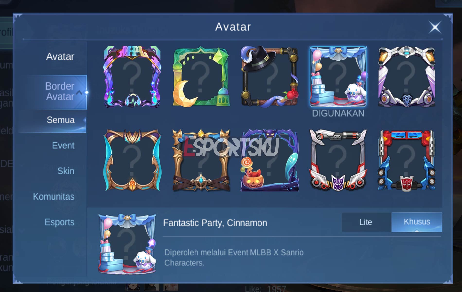 Cara Dapatkan Border Avatar Fantastic Party Mobile Legends ML Esportsku