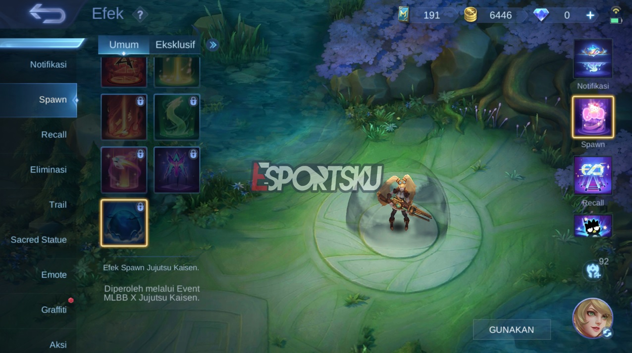 Cara Dapatkan Efek Recall Dan Spawn Jujutsu Mobile Legends Ml Esportsku