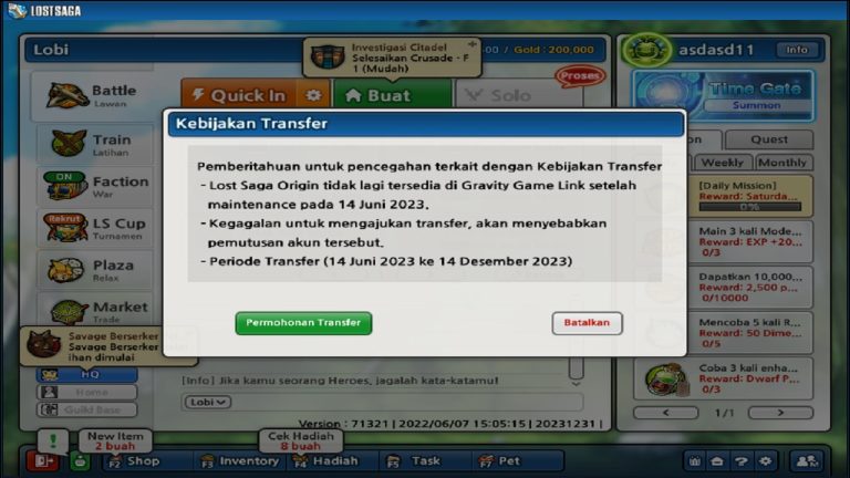 11 Cara Transfer Akun Lost Saga Origin Gravity Ke Vfun Esportsku