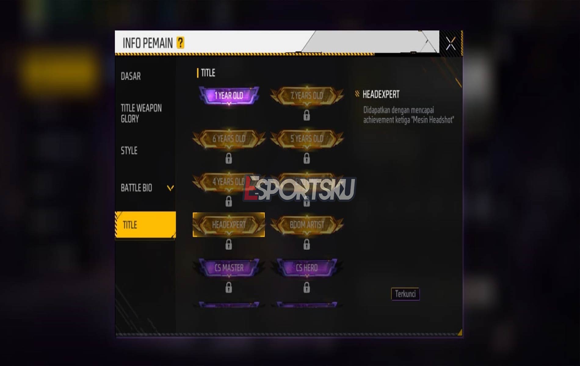 5 Cara Dapatkan Title Headexpert Free Fire FF Esportsku