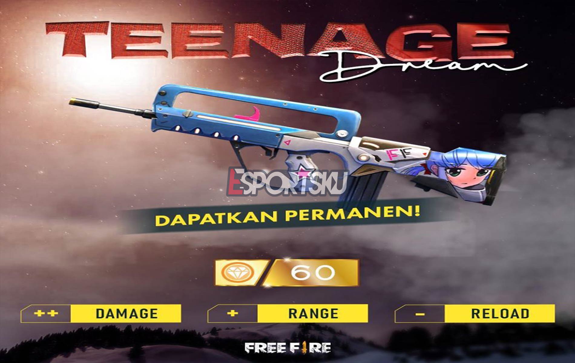 Harga Skin Famas Teenage Dream Epic Free Fire Ff Esportsku