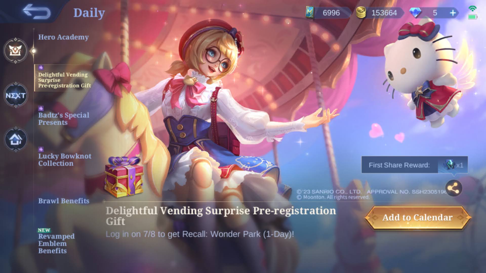 Sanrio Characters Free Token Event Mobile Legends Ml Esports