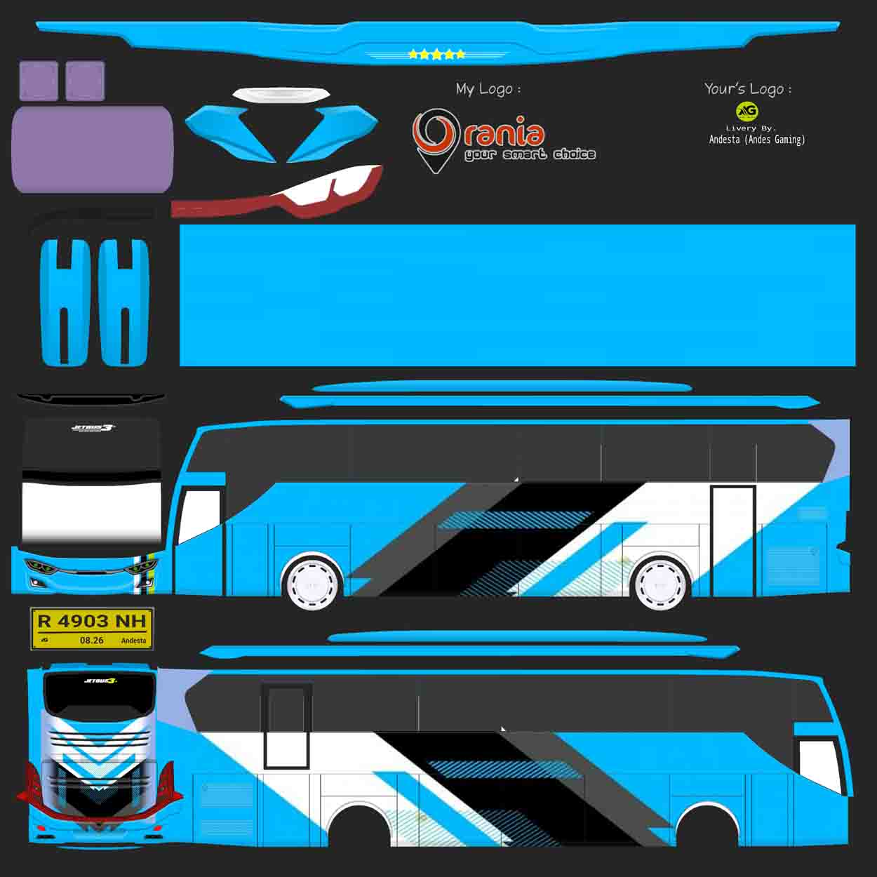 30 Livery BUSSID XHD Rombak To JB3 Cek Disini Esportsku