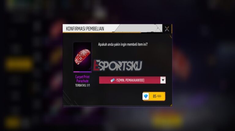 Cara Dapatkan Skin Parasut Carpet Print Free Fire Ff Esportsku