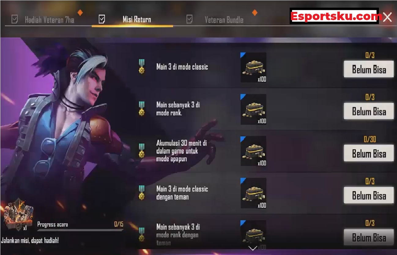 Dapatkan Karakter Gratis FF Di Event Return Player Free Fire