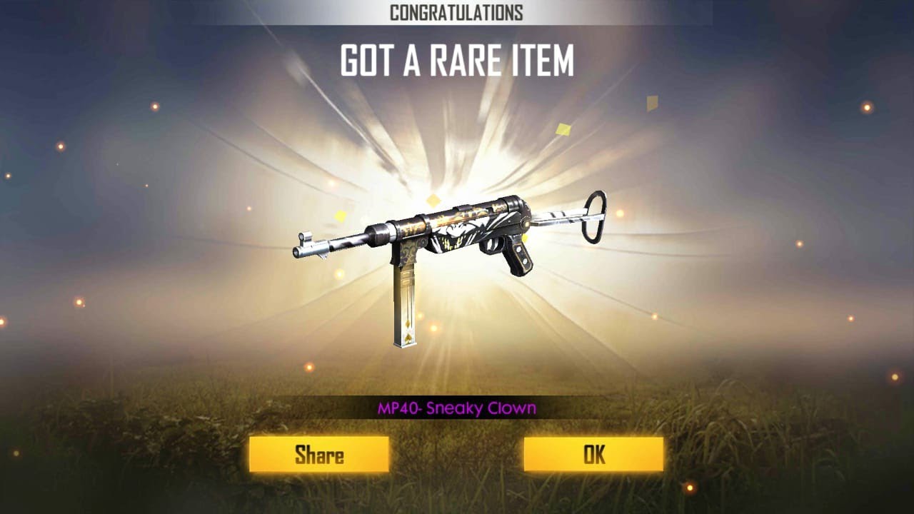 Kode Redeem Skin FF MP40 Sneaky Clown