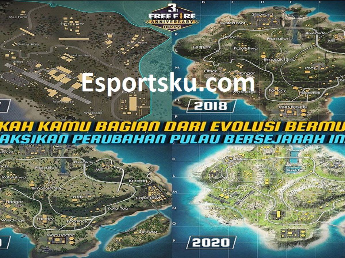 Evolusi Map Bermuda Free Fire 2017 Sampai Remastered FF Esportsku