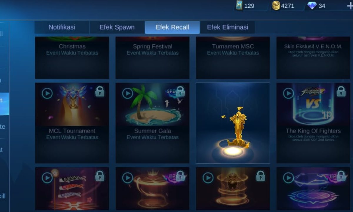 Cara Beli Efek Recall Mobile Legends Ml Esportsku