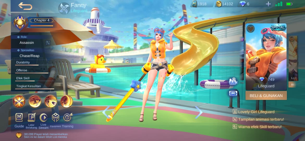 Harga Skin Fanny Lifeguard Summer Mobile Legends (ML)