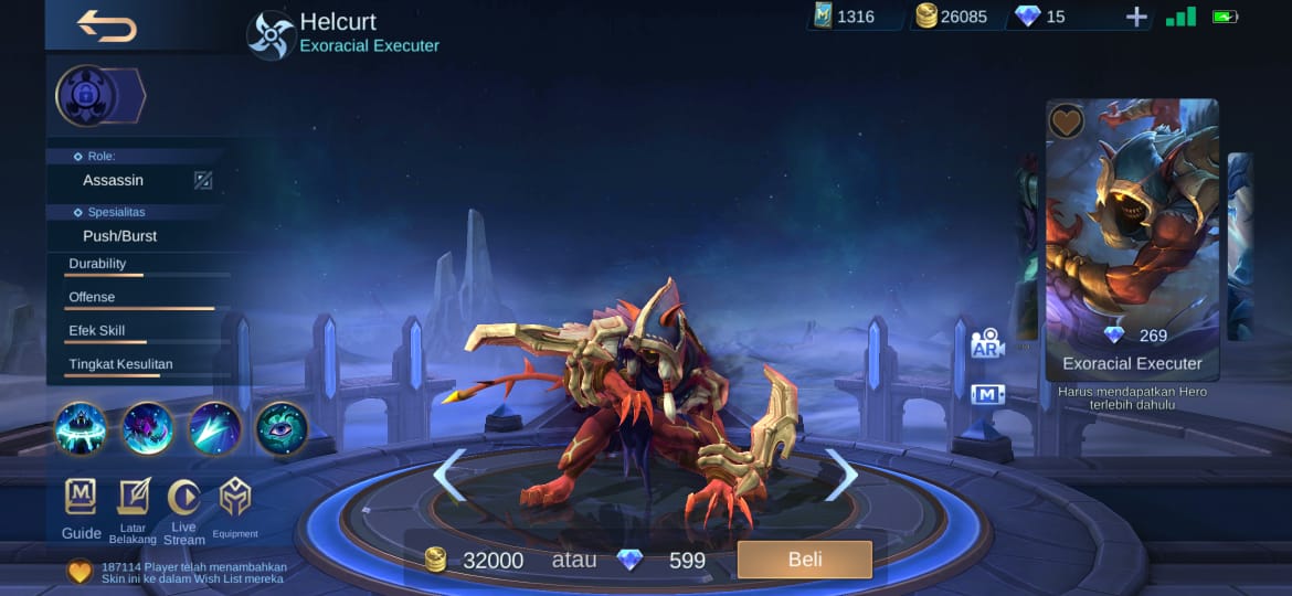 How to Get the Helcurt Exoracial Executer Skin in Mobile Legends (ML)