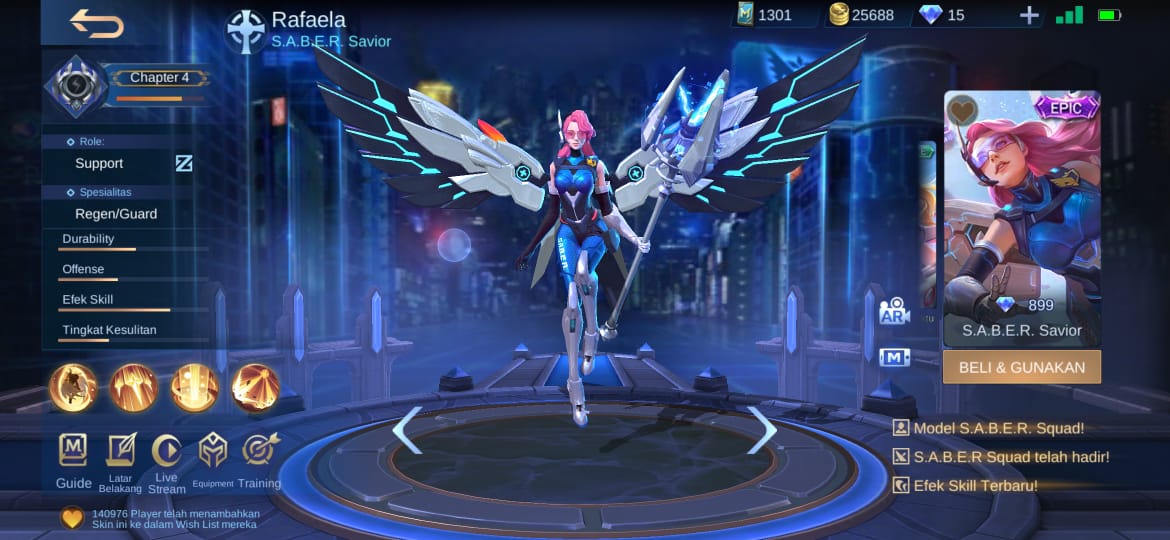 How to Get Skin Rafaela SABER Savior Mobile Legends (ML)