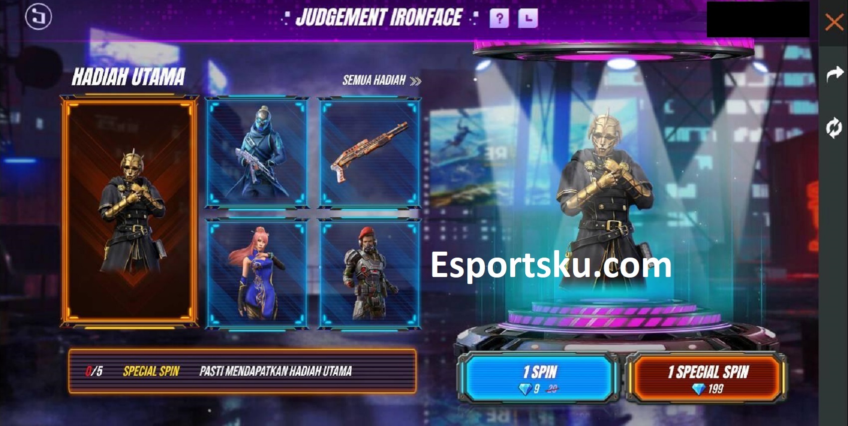 Event Ff Collection Party Judgement Iron Free Fire Esportsku