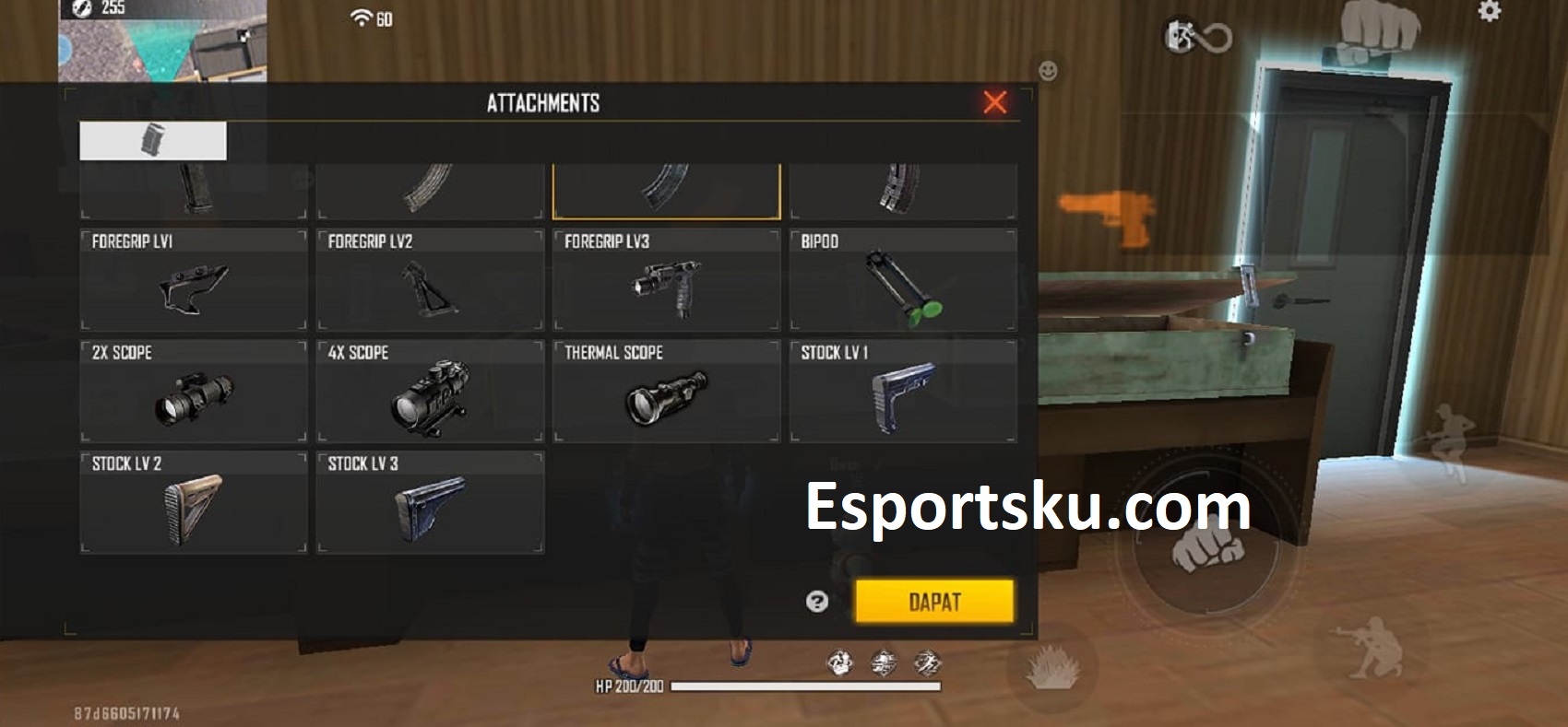 Perbandingan Level Attachment Pada Senjata di Free Fire (FF)
