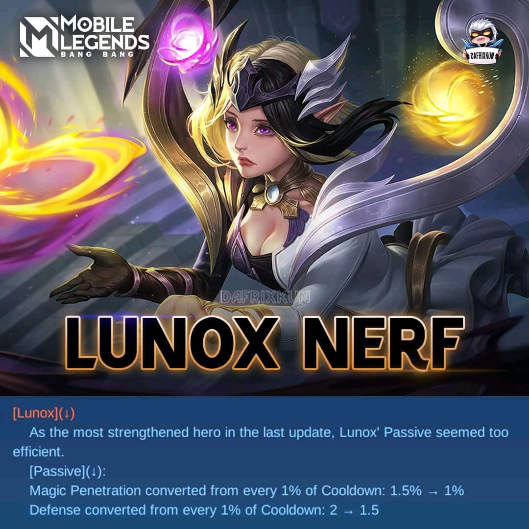 Terlalu Kuat, Lunox Dapatkan Nerf di Patch Terbaru Mobile Legends