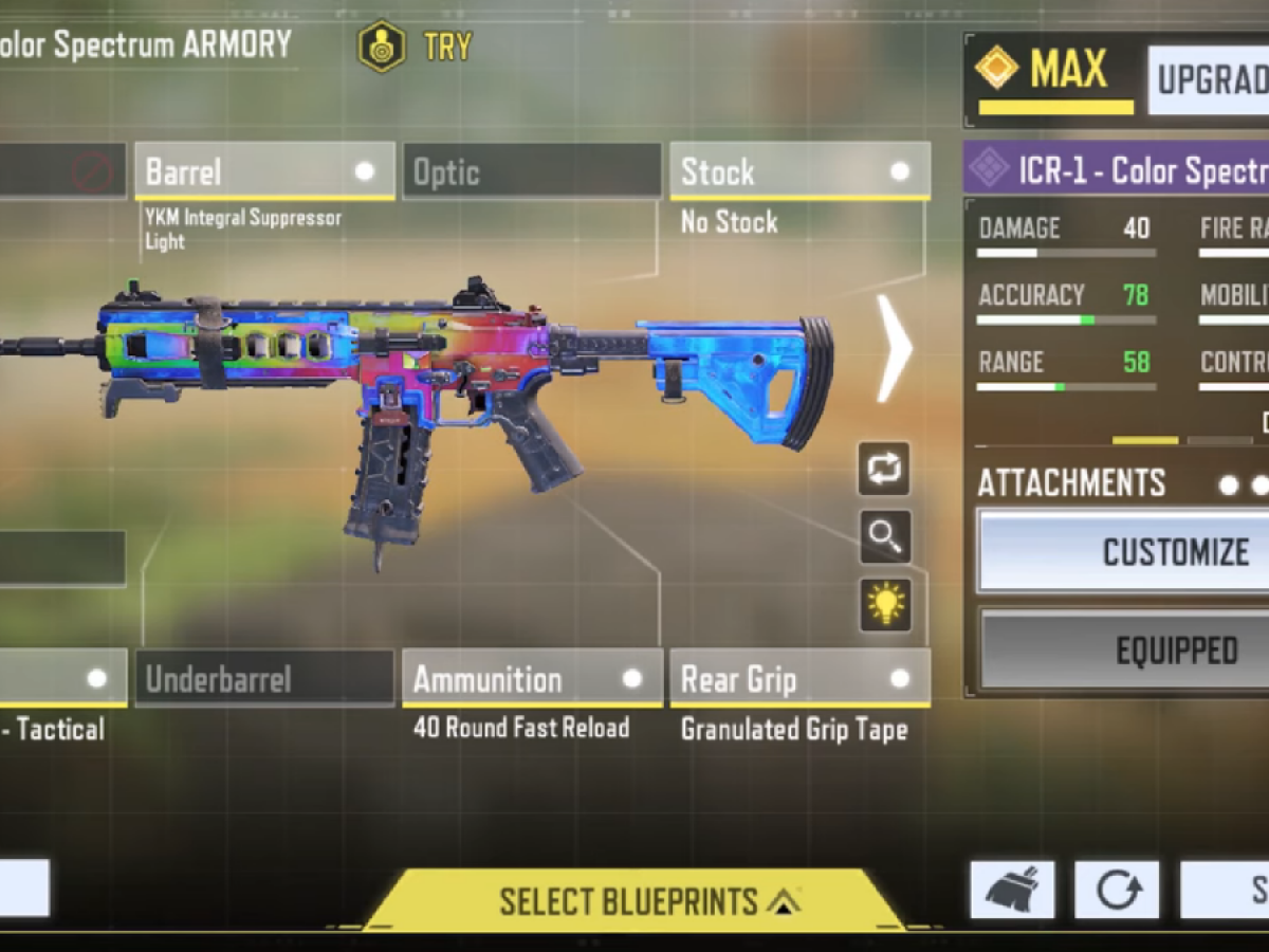 Build Gunsmith Icr 1 Ar Mid Range Optimal Di Call Of Duty Mobile Esportsku