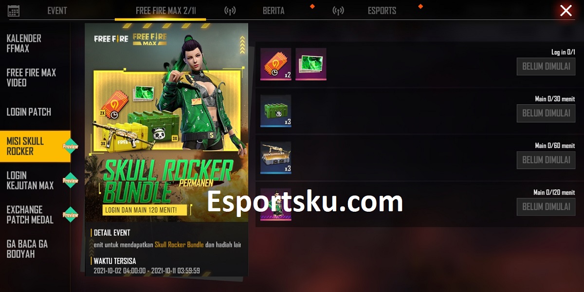 Cara Mendapatkan Skull Rocker Bundle Free Fire (FF)
