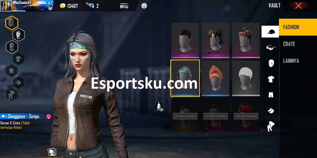 Cara Mendapatkan Skin Rambut Turquoise Free Fire (FF)