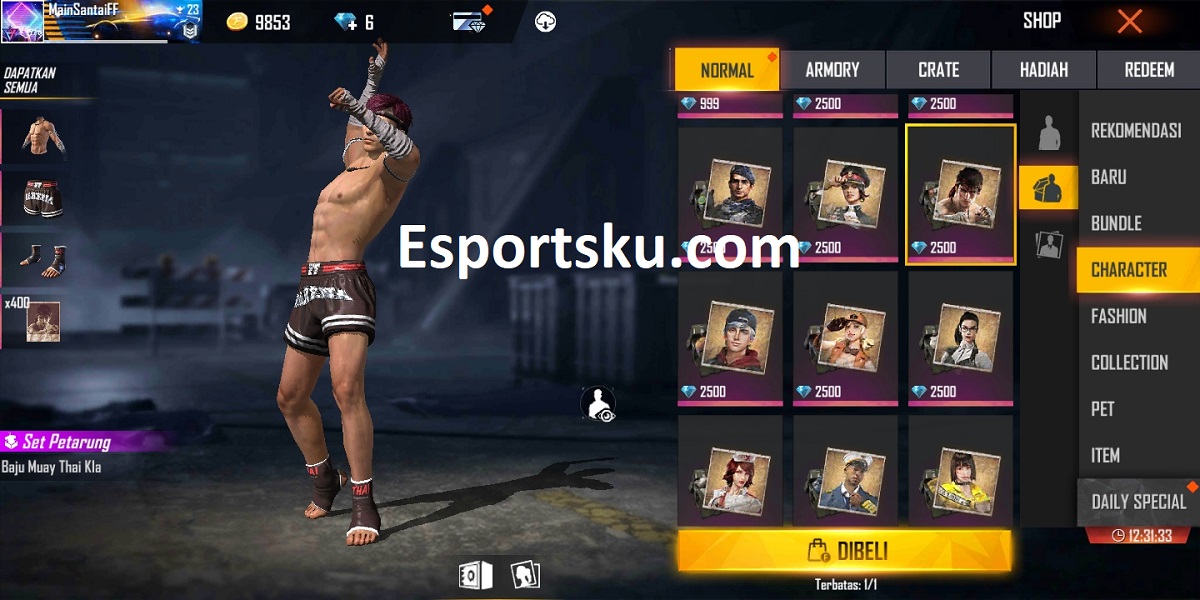 ara Mendapatkan Bundle Kla Free Fire (FF)