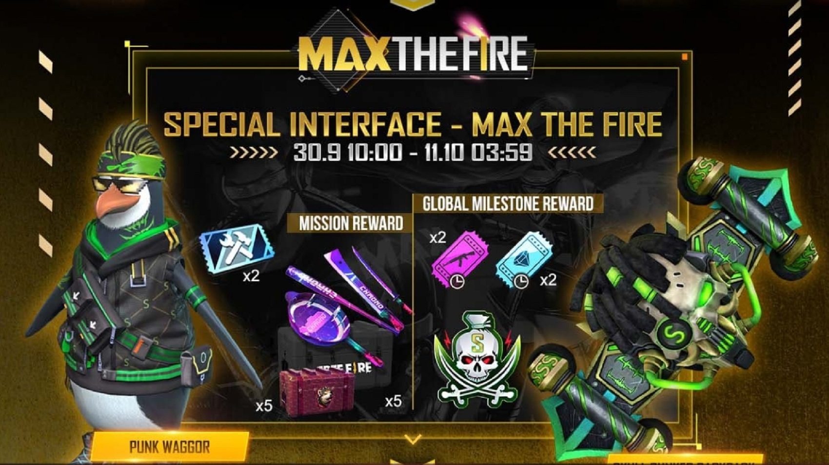 Daftar Hadiah Max The Fire Event Free Fire (FF)