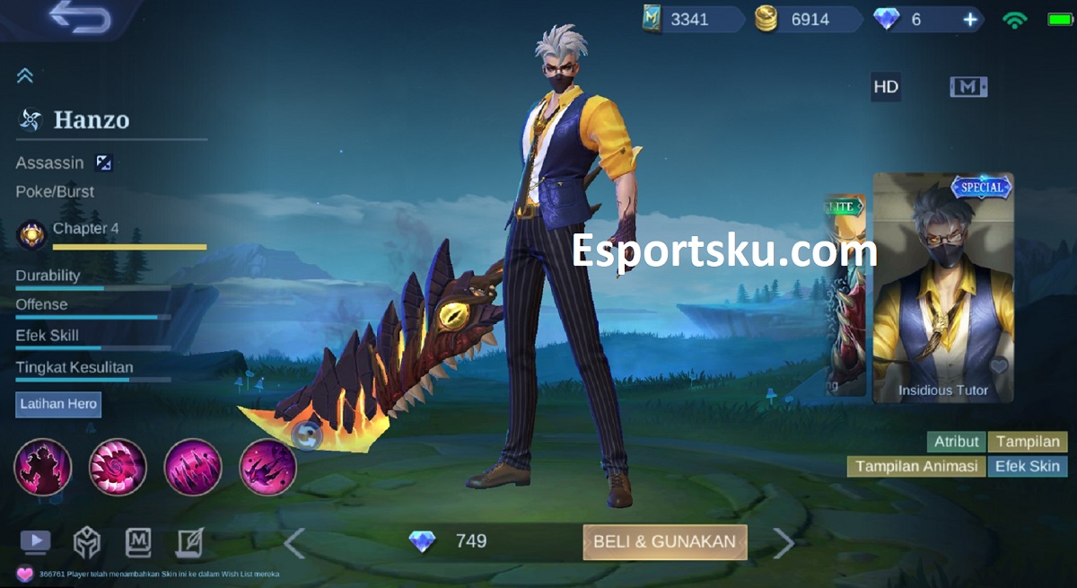 How to Get the Hanzo Insidious Tutor Mobile Legends (ML) Skin