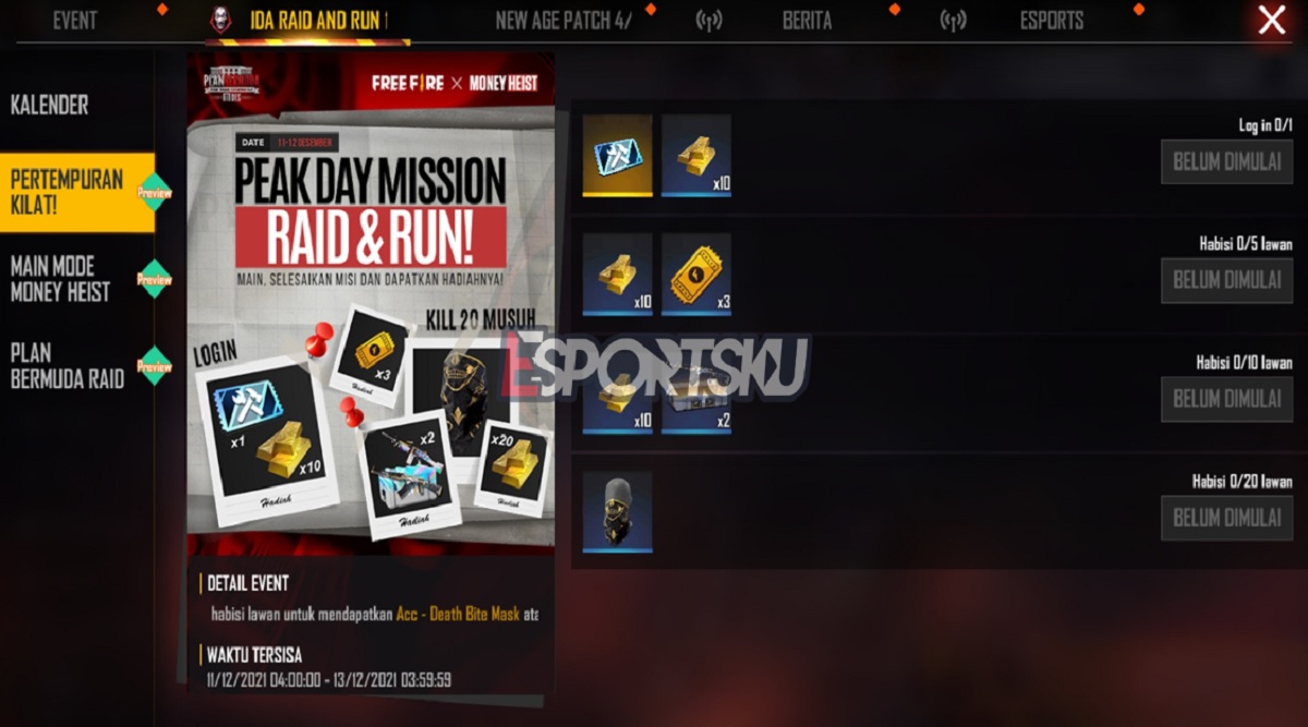 Cara Mendapatkan Death Bite Mask Free Fire (FF)