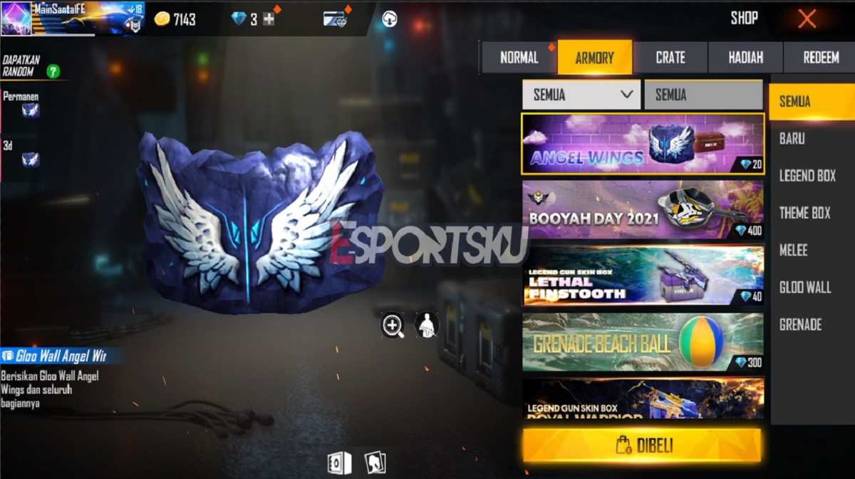 Cara Mendapatkan Angel Wings Loot Crate Free Fire (FF)
