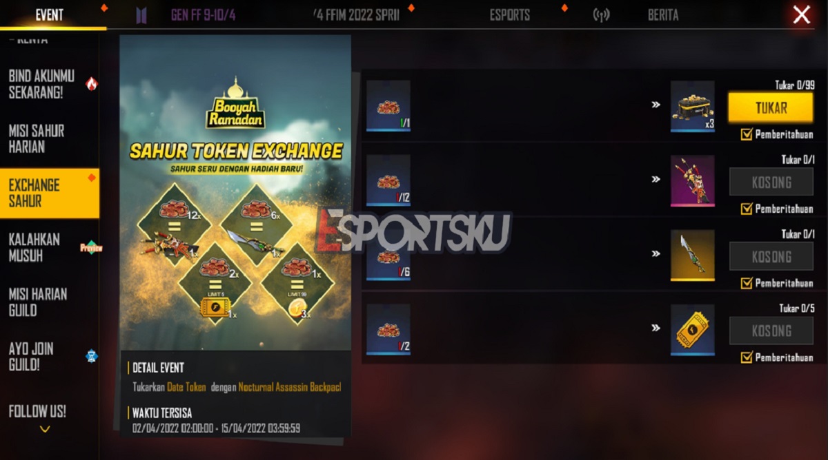 Cara Mendapatkan Skin Machete Emerald Slicer Free Fire (FF)
