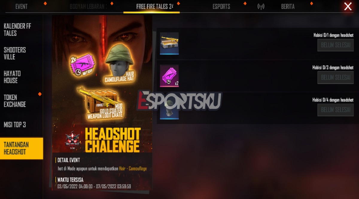 Cara Dapatkan Skin Camuflage Hat Free Fire (FF)