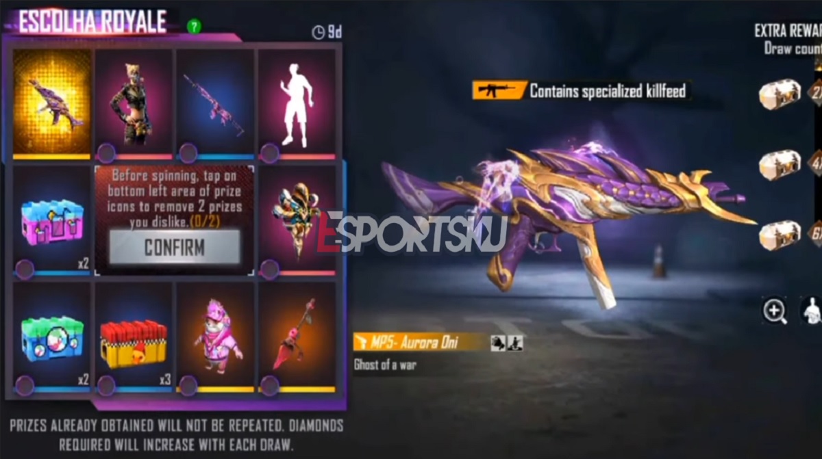 Cara Dapatkan Skin MP5 Aurora Oni Free Fire (FF)