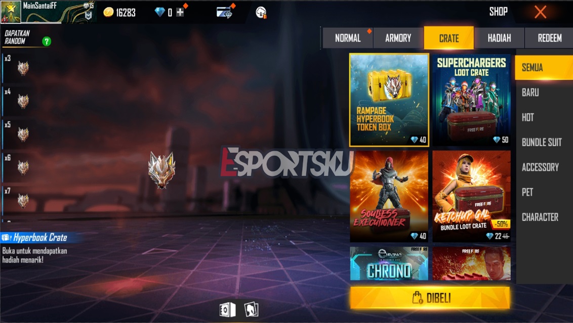 Cara Dapatkan Token Hyperbook Rampage 2022 Free Fire (FF)
