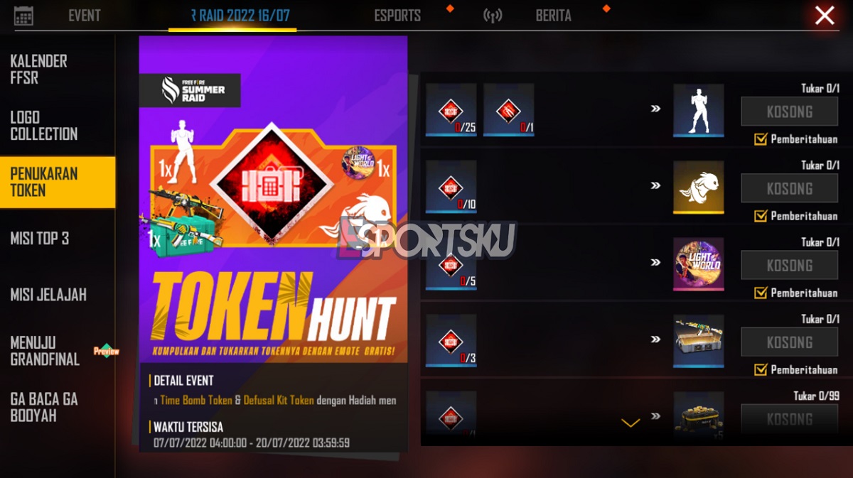 Cara Dapatkan Music Light of The World Free Fire (FF)
