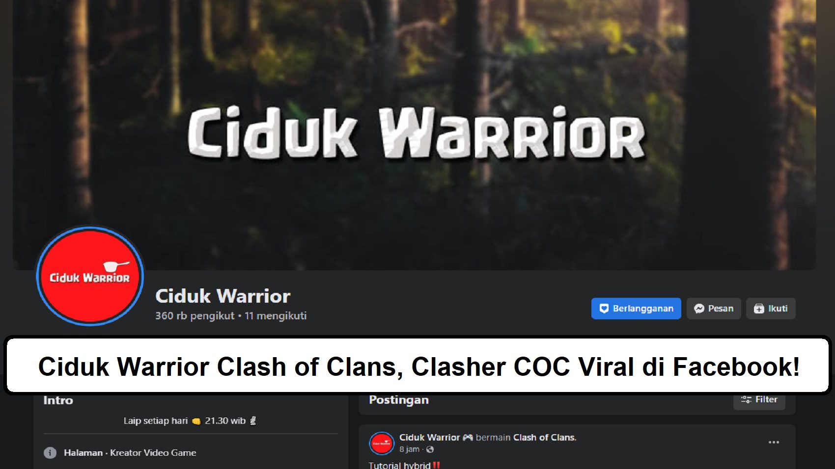 Ciduk Warrior Clash of Clans, Clasher COC Viral di Facebook!