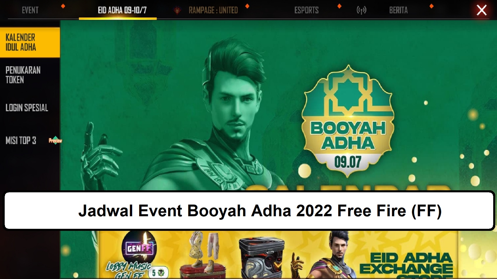 Jadwal Event Booyah Adha 2022 Free Fire (FF)