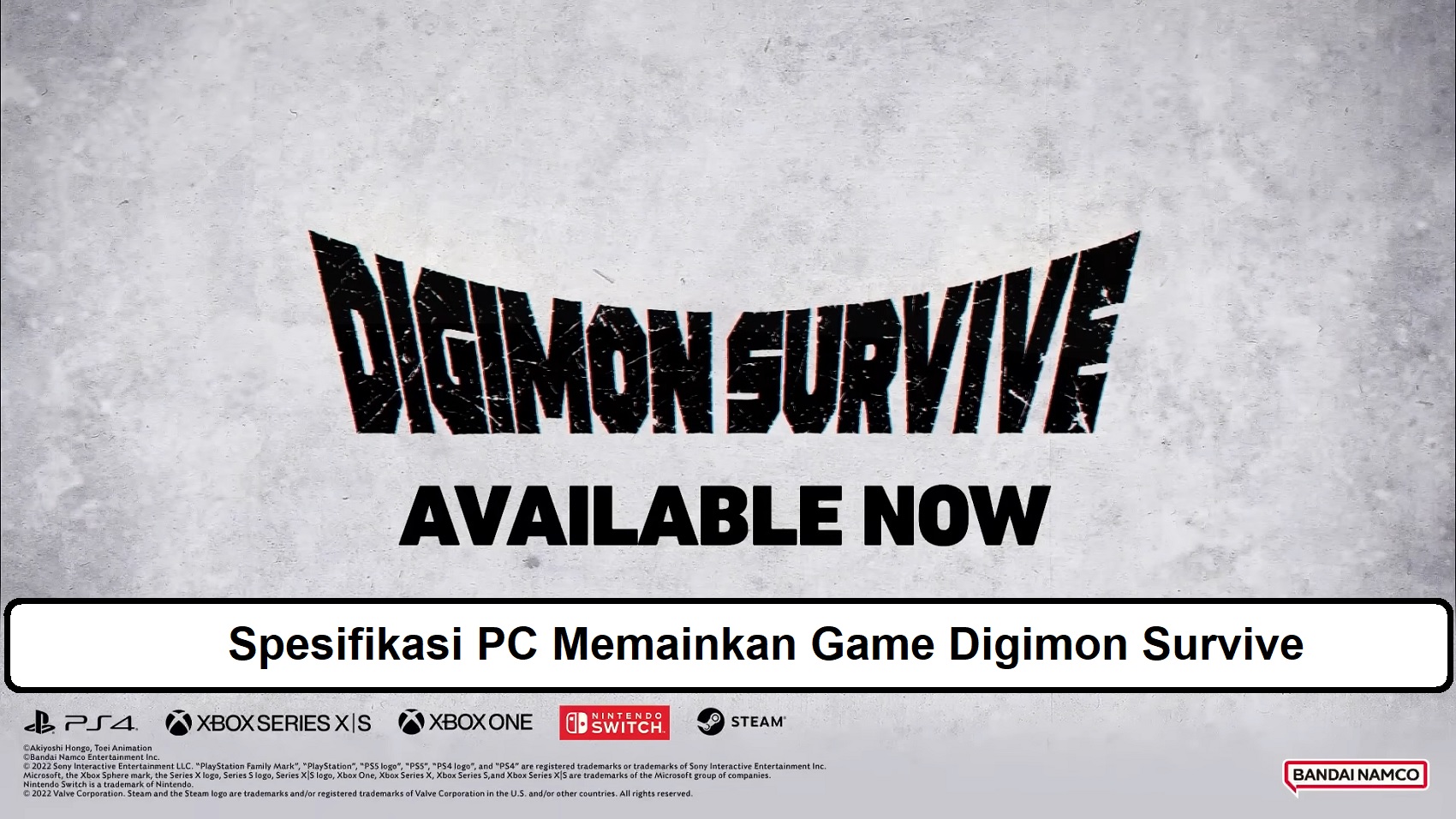 Spesifikasi PC Memainkan Game Digimon Survive
