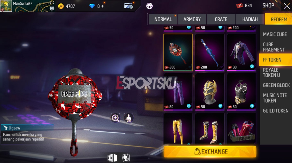 Cara Dapatkan Skin Pan Jigsaw Free Fire (FF)