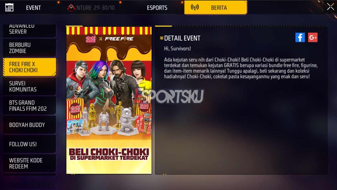Bisa Dapat Bundle dan Figure Gratis di Free Fire (FF) x Choki Choki