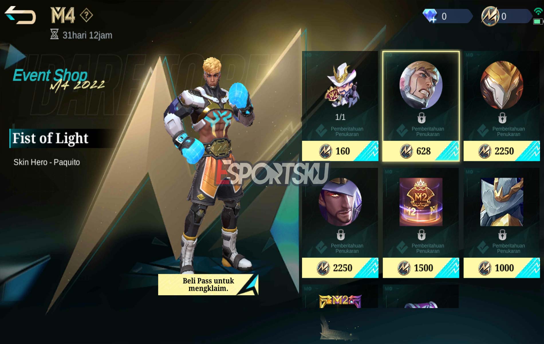 Harga Skin Paquito Fist of Light Special Mobile Legends (ML)